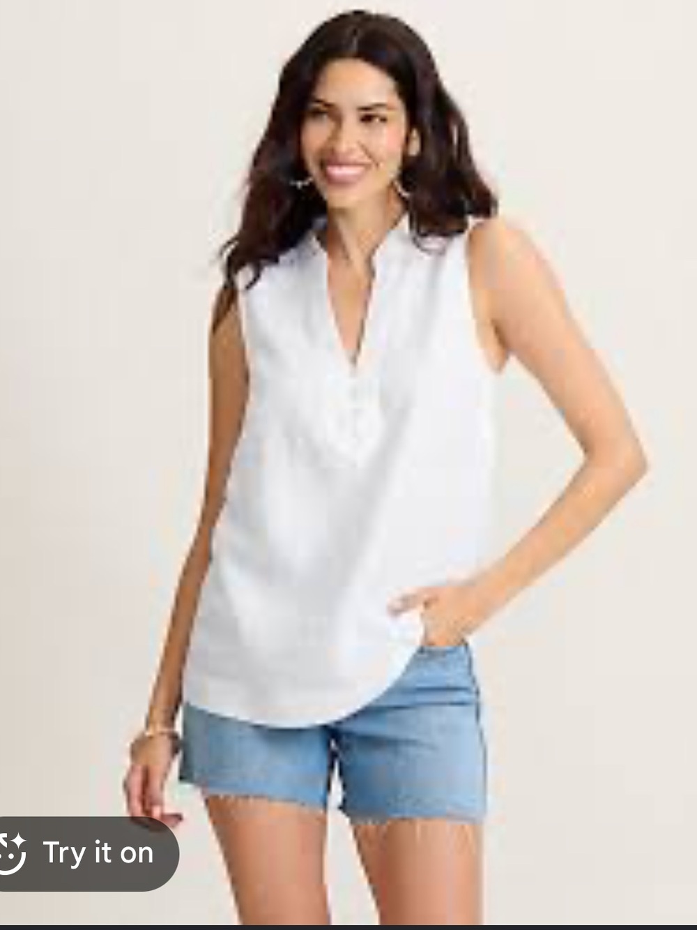 J. Crew Sleeveless Popover Top White